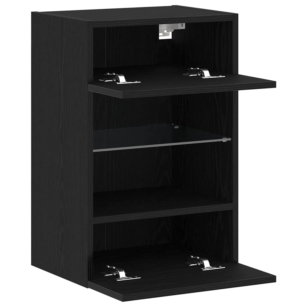 TV Cabinet 2 pcs Black 40 x 30 x 60.5 cm Engineered wood